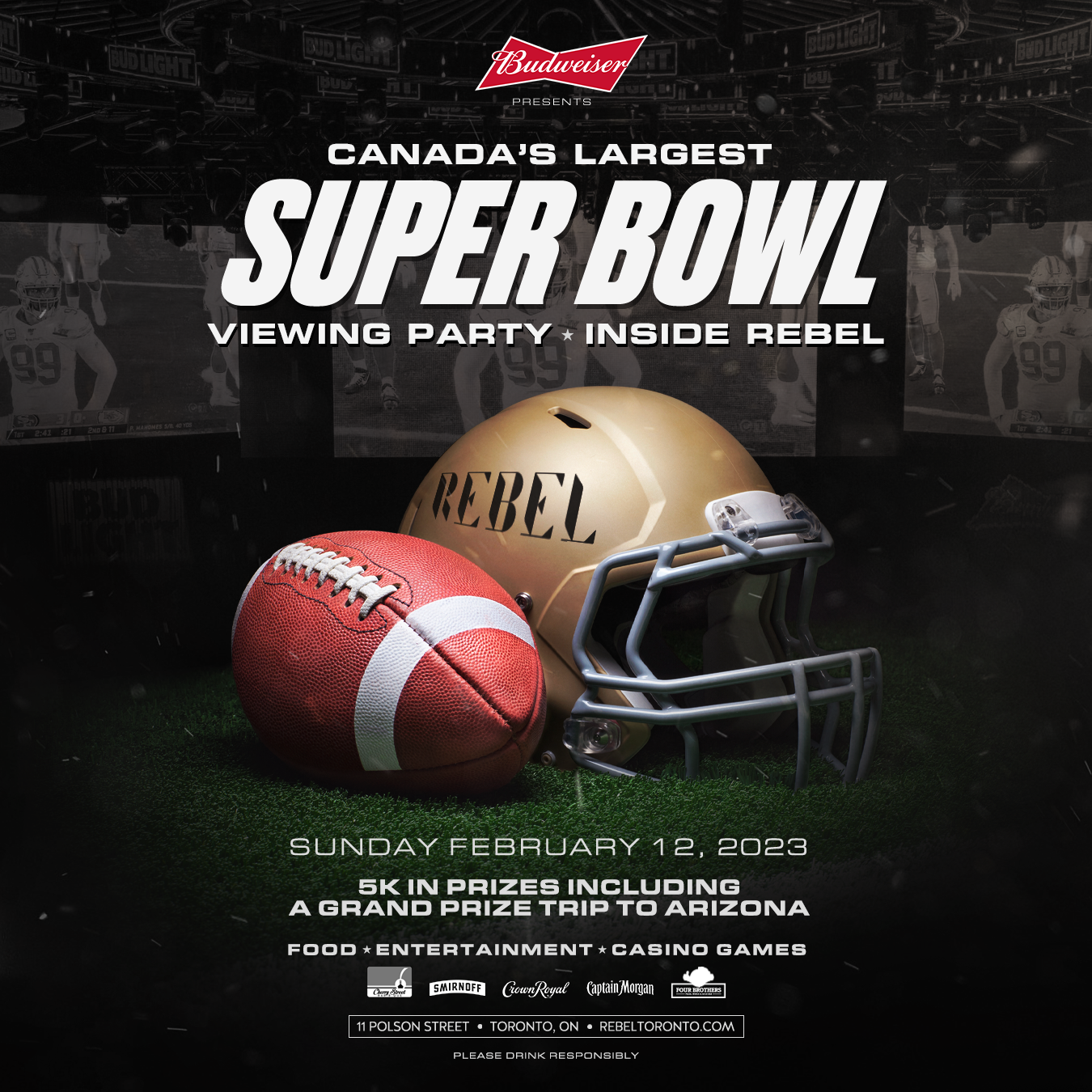 SUPER BOWL VIEWING PARTY – REBEL Entertainment Complex